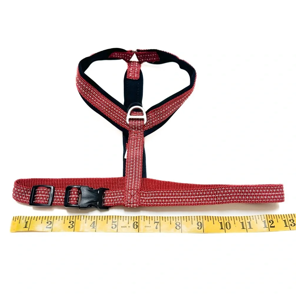 NWOT Red and Black Adjustable Dog Harness Padded Nylon